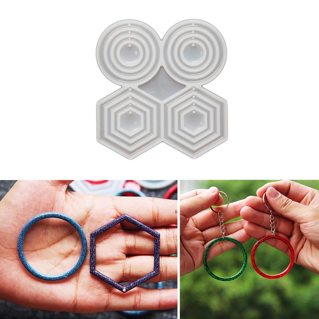Kolczyki okrągłe w wielu rozmiarach Forma z żywicy epoksydowej Geometryczne wiszące kolczyki Silikonowa forma Rękodzieło DIY Formy do zawieszek biżuteryjnych