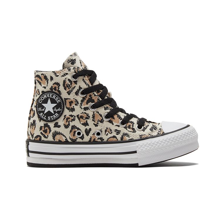 Converse Chuck Taylor All Star Canvas Comfortable Versatile High Top Kids Canvas Shoes Kids Sneakers Black Brown 671604C