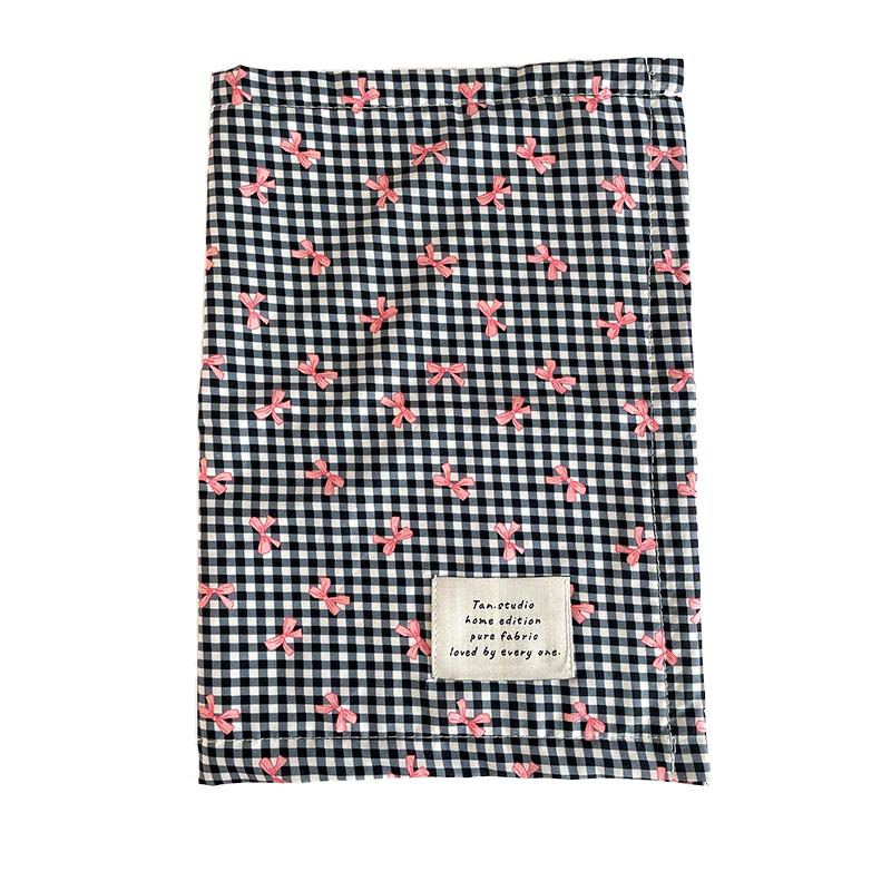 1Pc Plaid Rural Style Photography Props Fresh Sweet Restaurant Decoration Originality Bow Placemat Decorative Cloth Cotton