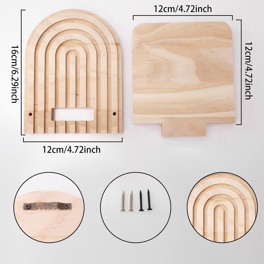 Small Rainbow Arch Shelf Rainbow-Shaped Storage Stand Wood Floating Wall Display Shelf For Living Room Bathroom