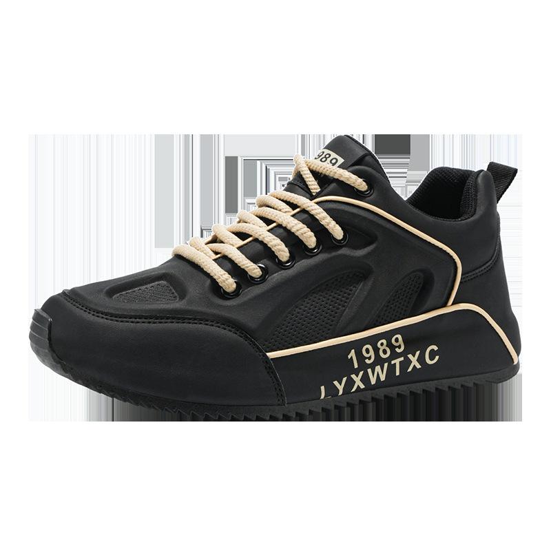 Men's Shoes Autumn and Winter Fashion Brand High-end Sense of Versatile Casual Sports Running Shoes Waterproof Heightened Bottom Black Dad Tide Shoes