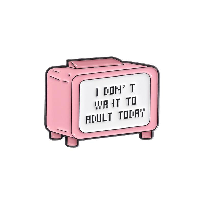 Brooch Cartoon Trendy Collection In Pink With Fun Letter Designs Perfect For Statement Accessories And Gifts
