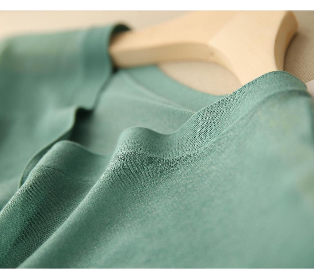 Women’s Spring 2026 V-neck Lightweight Knit Cardigan - Korean Style, Breathable, Long Sleeve