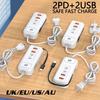 Multi-Port Charger with Built-in Cable, 4 USB-A & 2 USB-C, US/EU/UK Compatible