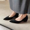 New Style Handmade Genuine Suede Low Heels Pointed Toe Dress Shoes Women Elegant Pumps Casual Shoes Flat Shoes Zapatos Mujer