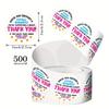 500 Stickers/Roll Thank You Self-Adhesive Labels Round Colorful Appreciation Tags Recommended for Handmade Baking Beverage Business Owners Gift Cards
