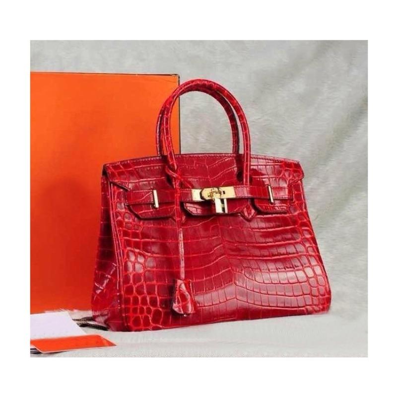 Crocodile pattern platinum bag, genuine leather women's bag, new fashionable cowhide large bag, commuting versatile handbag