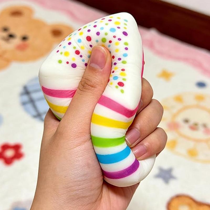 Rainbow Cake Squishy Toy Slow Rebound Stress Relief Sensory Fidget for Kids and Adults Birthday Gift