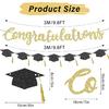 Graduation Banner-Gold Glitter Congratulation Banner -Class of 2025 Congratulations Decorations,congrats Grad Banner for Party Supplies Graduation