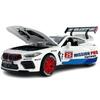 Bmw M8 Manhart Metal Car Model 1:24 Sound Light White