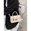 Fashionable High-Class Lady Square PU Handbag, Cute Cherry Printed Shoulder Bag for Shopping, Dating, and Crossbody, Kawaii Cherry Elements Valentines
