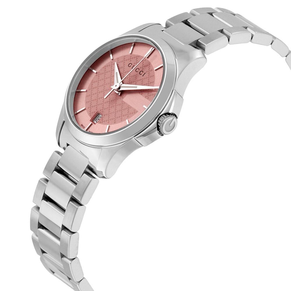 Gucci YA126524 G-Timeless Damenuhr mit rosa Zifferblatt