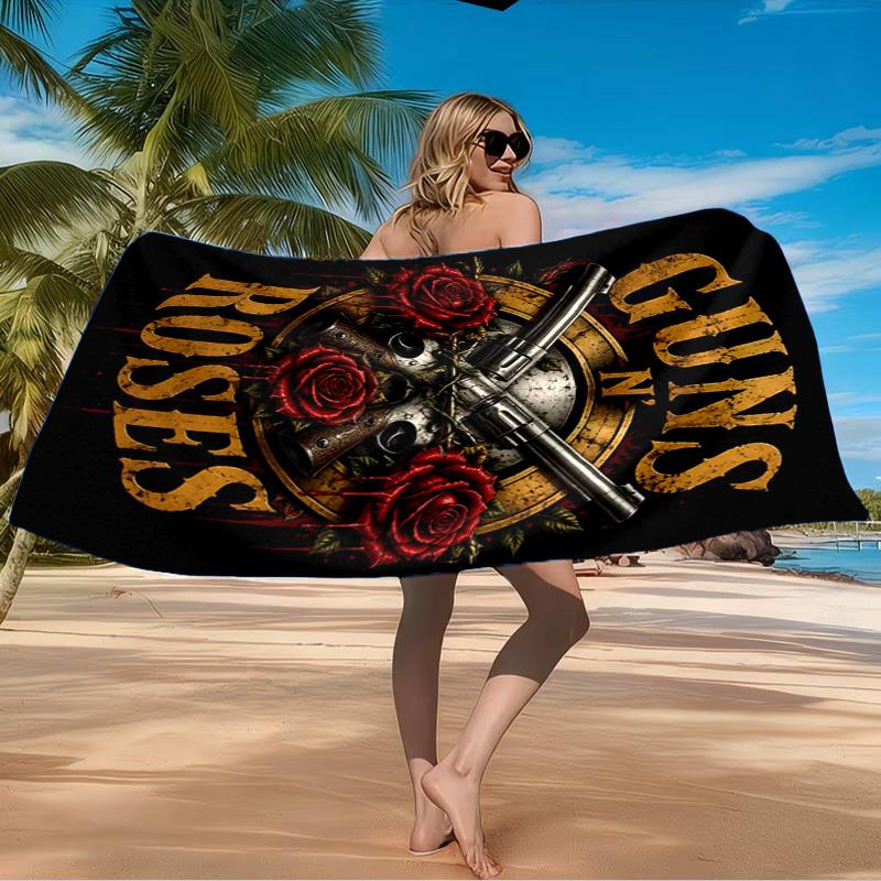 Guns n' Roses band musicale Telo Mare in Microfibra, Leggero e Asciugatura Rapida, per Viaggi Estivi, Ventilatore Piscina Regalo di Compleanno
