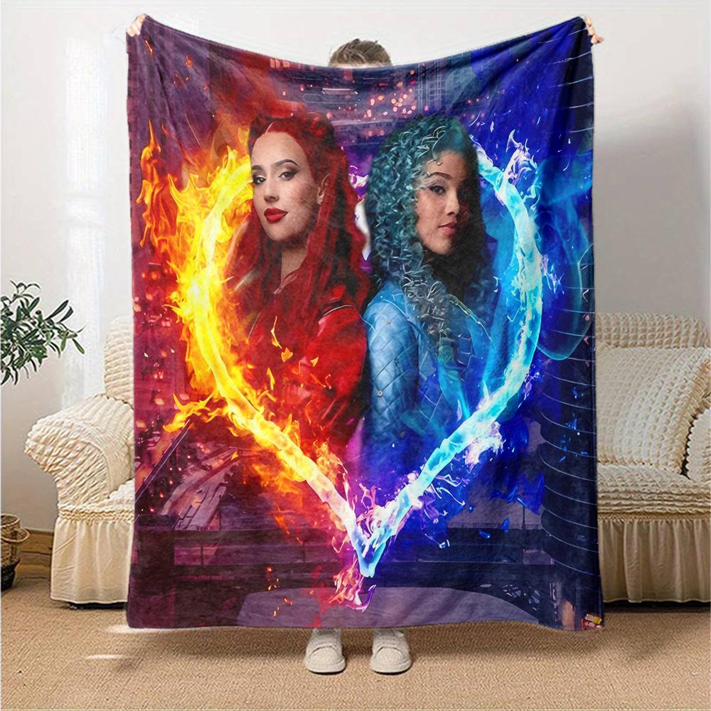 1pc Descendants The Rise of Red2 Blanket, Gift, for Men and Women, Soft Blanket, Good for Sofa Bed Couch Travel, Lightweight Flannel Blanket