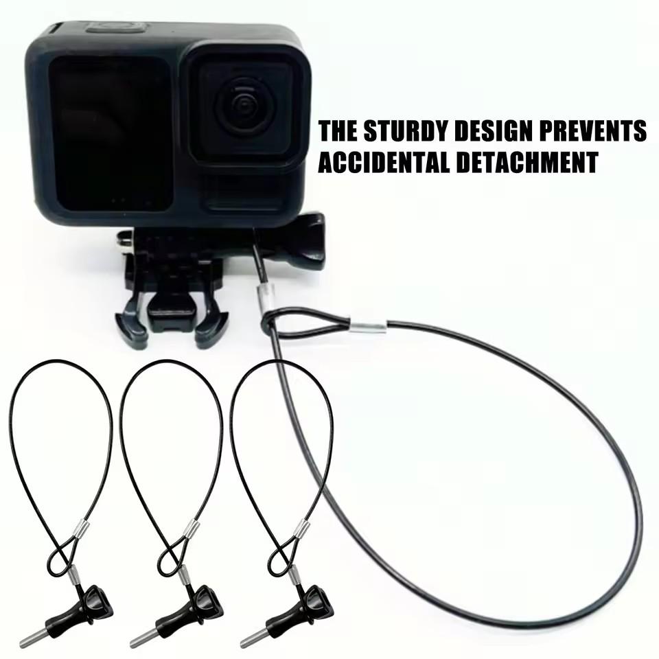 Edelstahl-Sicherungsleine Sicherheitsband Stahlseil mit Schraube Kurzes Seil Handgelenk Hand Universal für GoPro Insta360
