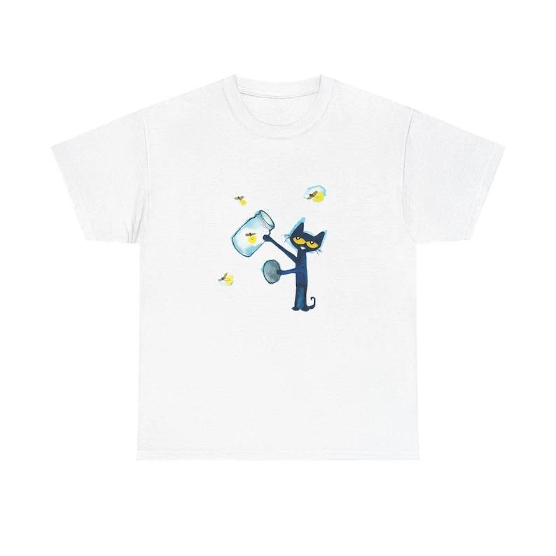 Pete the Cat Firefly T-Shirt – Fun Unisex Cat Lover Tee M