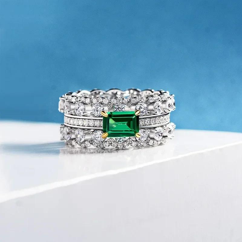2026 New Luxury Fashion Green Zirconia Crystal Ring for Women's Engagement/Wedding/Anniversary Party Personalized Jewelry