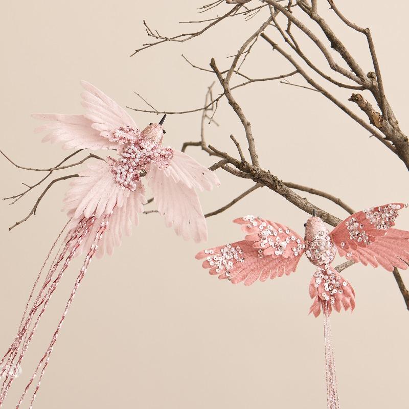 New Christmas Hummingbird Pendant Christmas Scene Arrangement Fabric Simulation Bird Christmas Tree Decoration Pendant