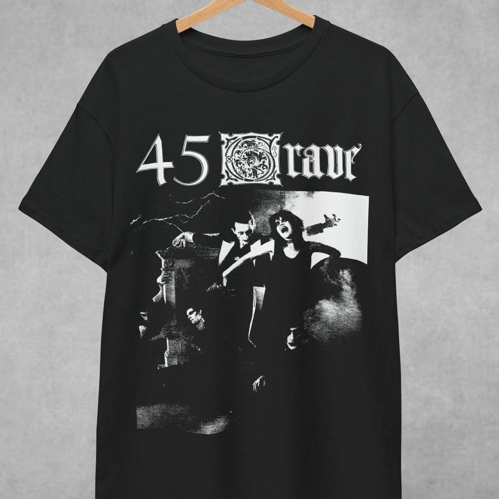Футболка группы 45 Grave Death Rock Punk Goth Bauhaus, Sisters of Mercy, Siouxsie, Унисекс XXXXL