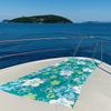 Turquoise Hibiscus Floral Quick Drying Bath Towel Microfiber beach towel light weight swimming camping yoga beach out