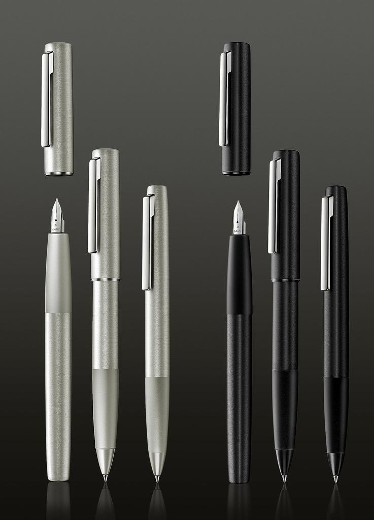 LAMY aion Black Ballpoint Pen Modern ballpoint pen with a seamless anodized aluminum body and stainless steel clip Medium nib Includes a black refill