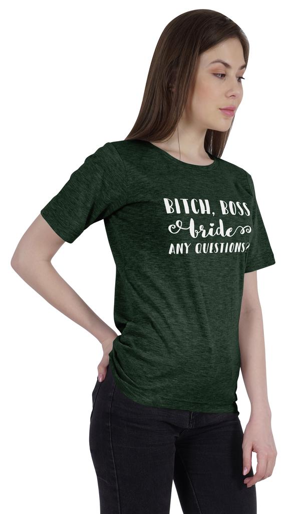 Inkdotpot Bitch,Boss Bride Any Question  Shirt Bride Bachelorette Party Shirts Bridal T-Shirt Wedding