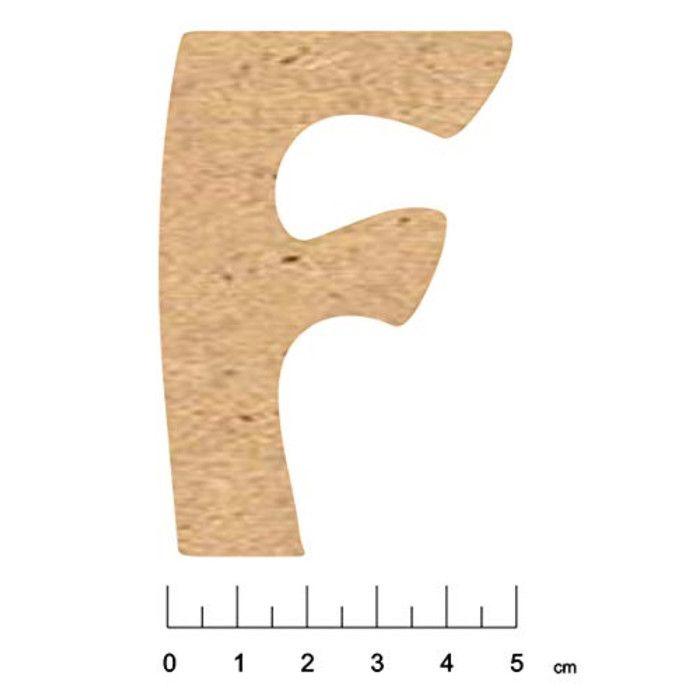 Alphabet en bois MDF adhésif 7,5cm Lettre F