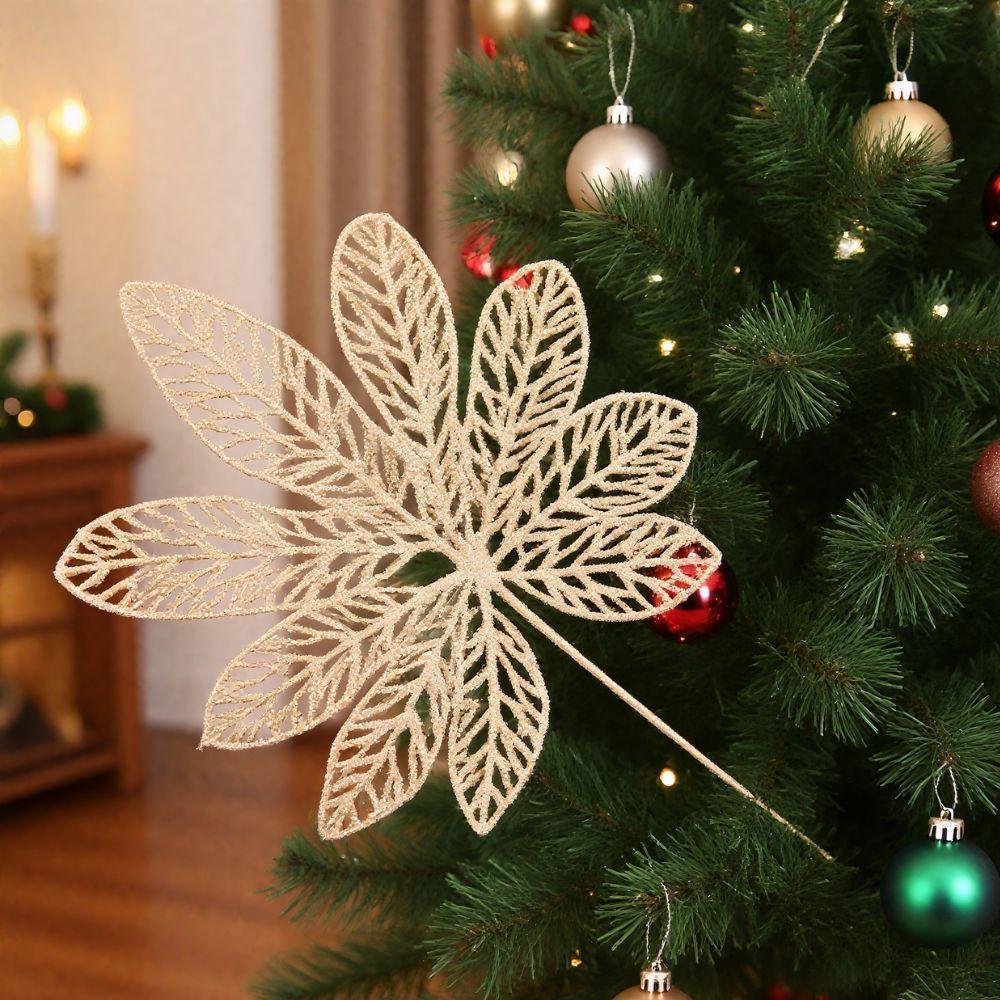 Christmas simulation gold powder bayberry leaf cuttings Festival supplies Decorative home ornaments Gold powder bayberry leaf