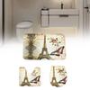 Butterfly Tower Bath Mat Set Polyester Non Slip Absorbent Rug For Bathroom Decor