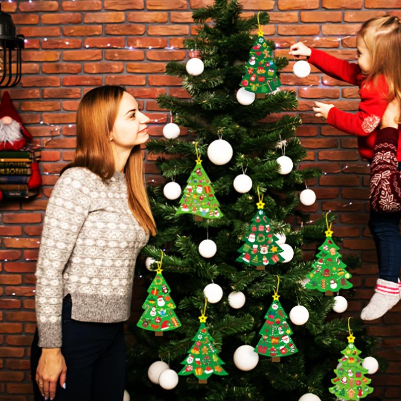 24Pcs Christmas Tree DIY Craft Kit Use Stickers To Create Holiday Cards Perfect For Christmas Parties Activitie Holiday Supplies