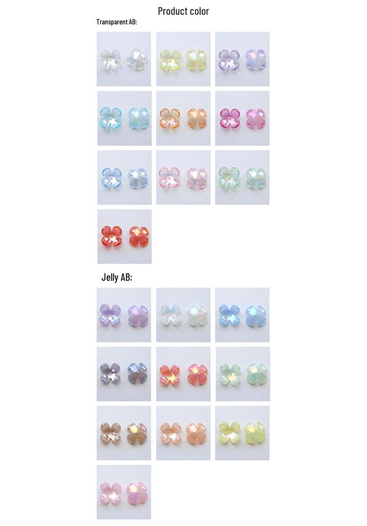 Iridescent AB Four-Petal Flower DIY Jewelry Accessory
