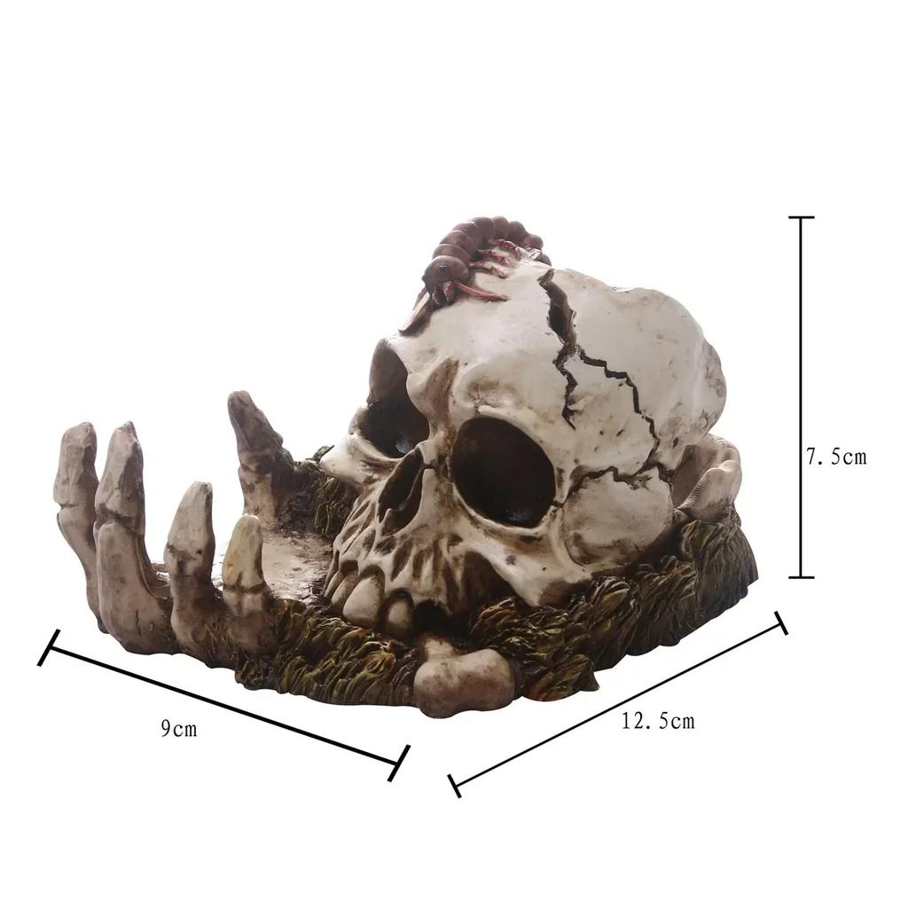 Skull Model Resin Skull Crafts Ornament Halloween Decoration Horror Movie Props Skeleton Skull for Halloween Personality Decor