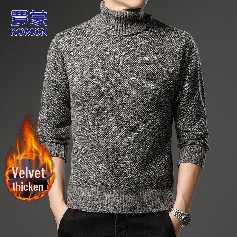 

ROMON Men s Integrated Fleece Turtleneck Sweater 3XL