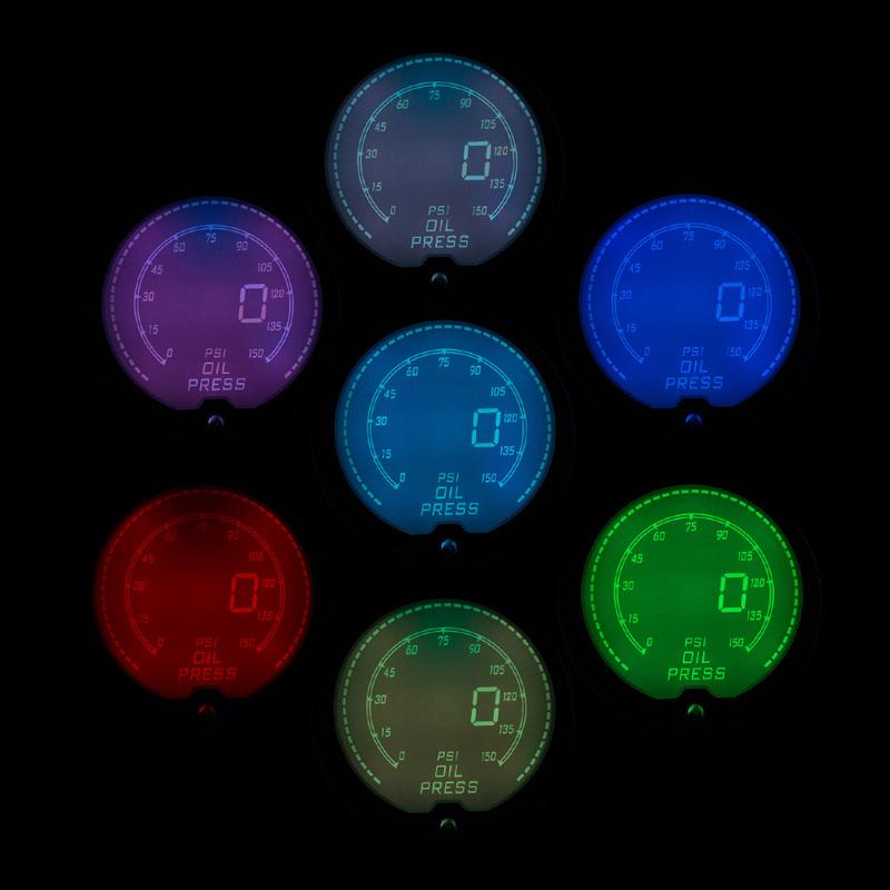 LCD 7 Color 2inch 52MM Digital Oil pressure gauge 52mm Digital Oil Pressure Meter Car Meter Oil pressure sensor