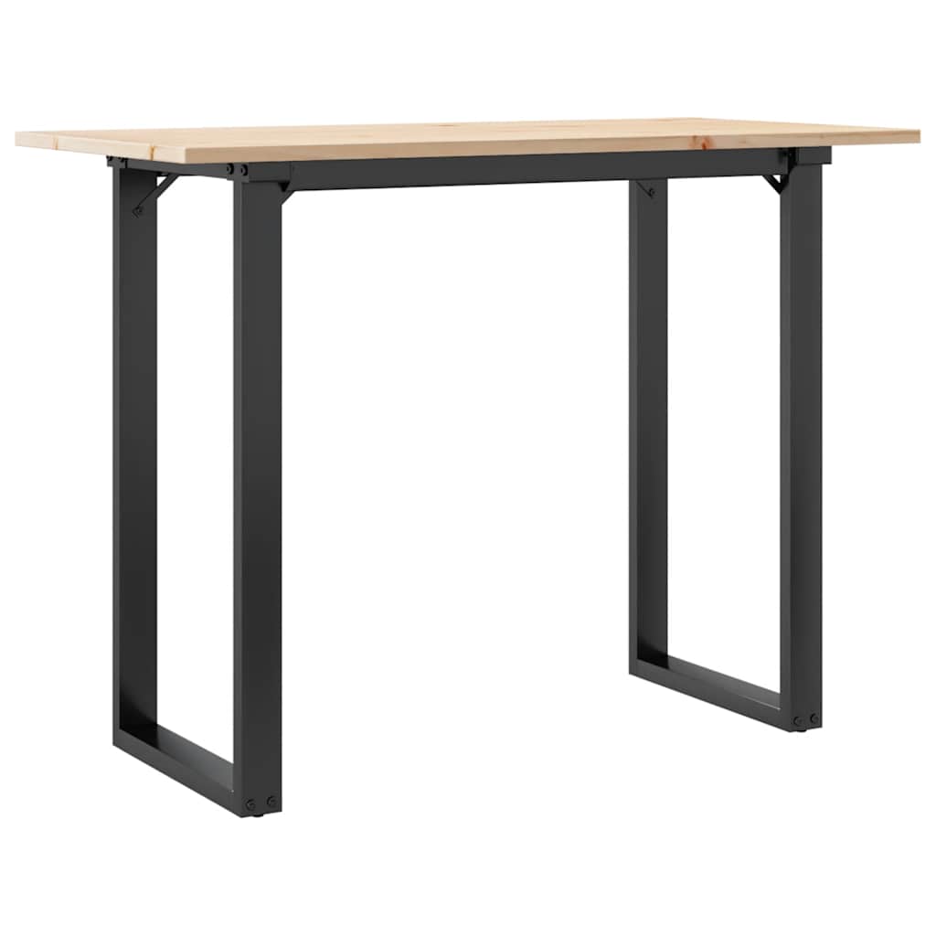 Dining Table O Shaped Frame 100 x 50 x 75 cm Solid Pine Wood and Steel