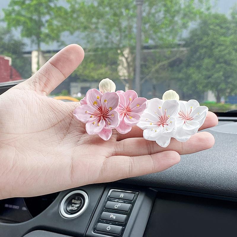 Car Perfume Clip Flower Air Outlet Car Air Freshener Peach Blossom Aroma Diffuser Car Decoration Accessories Fresh Air