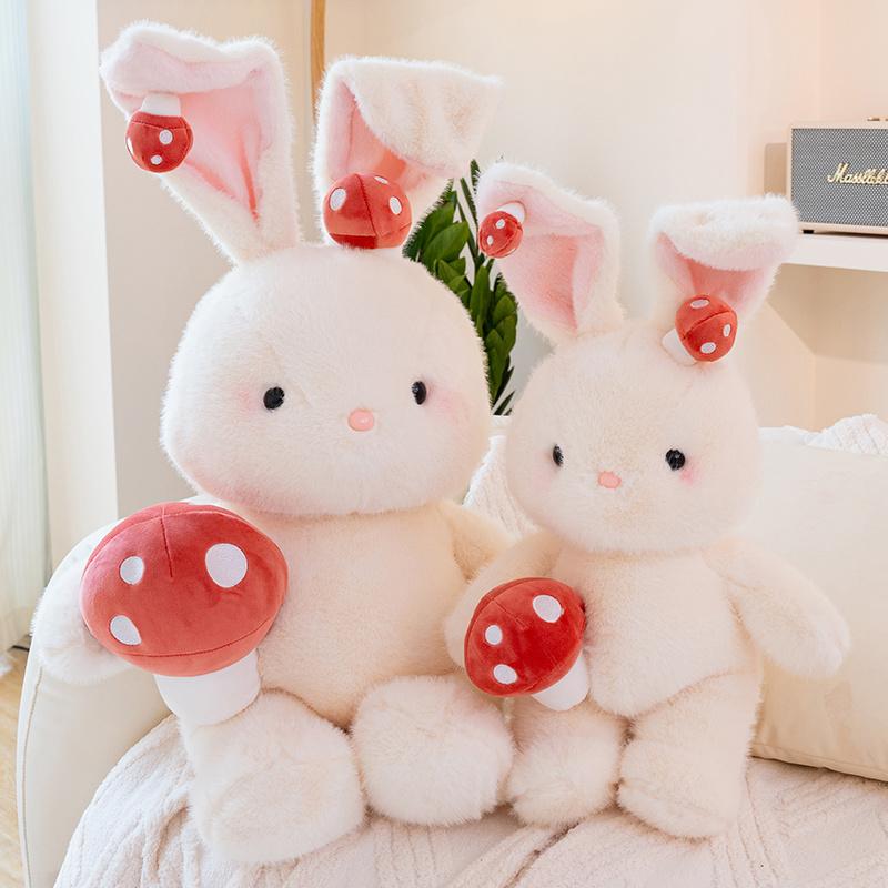Easter Bunny Soft Plush Toy Mushroom Cute Rabbit Stuffed Animal Plushies Dolls Happy Easter Day Party Decors Gifts For Girls