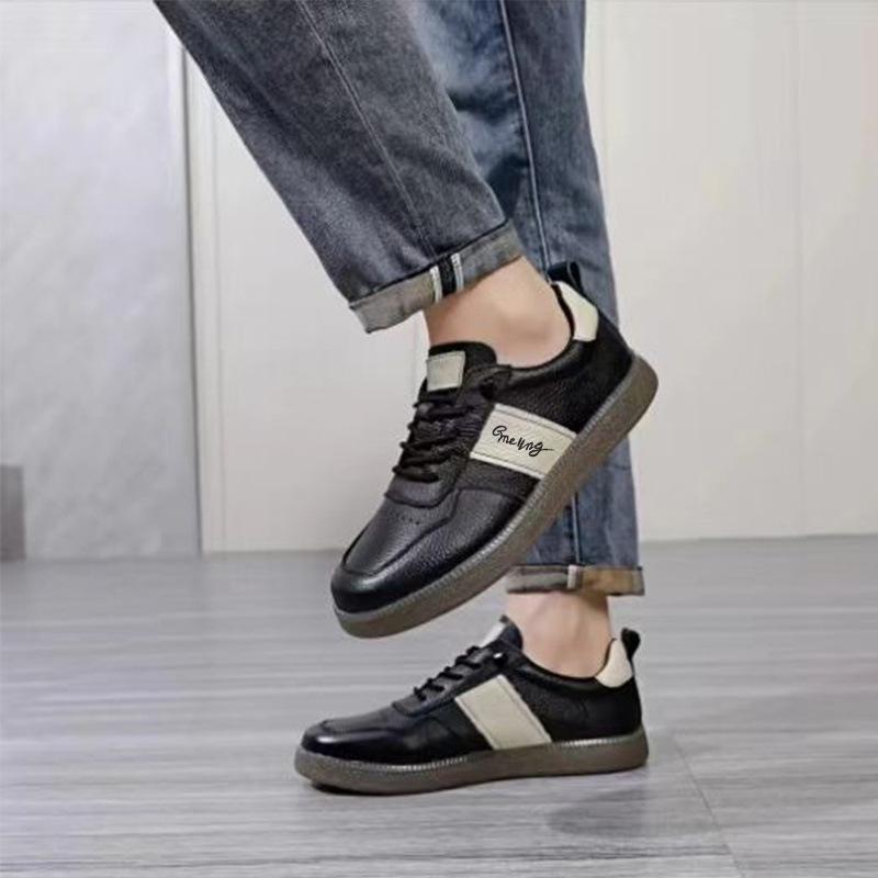 Men's shoes new fashion versatile casual board shoes fashion soft-soled leather board shoes men's green casual shoes