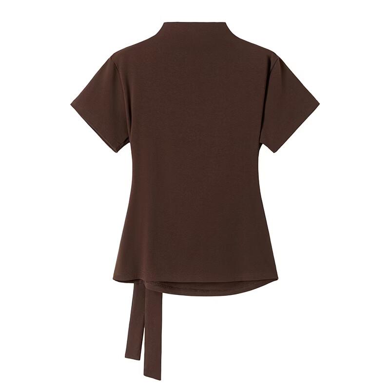Women's Solid Mock Neck Short Sleeve T-Shirt