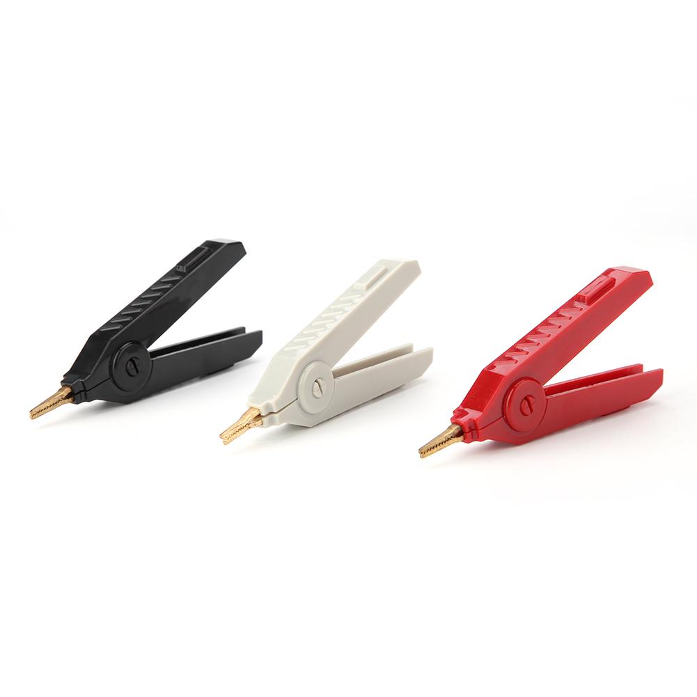 P2004 3Pcs Copper Gold Plated Alligator Clip LCR Kelvin Test Clip 20A