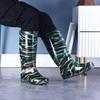 PVC Winterfischen High-Top Lange Röhre Arbeitsschutz Regenstiefel, Camouflage Hohes Rohr Wasserdicht Arbeits-Regenstiefel Herren Wasserschuhe