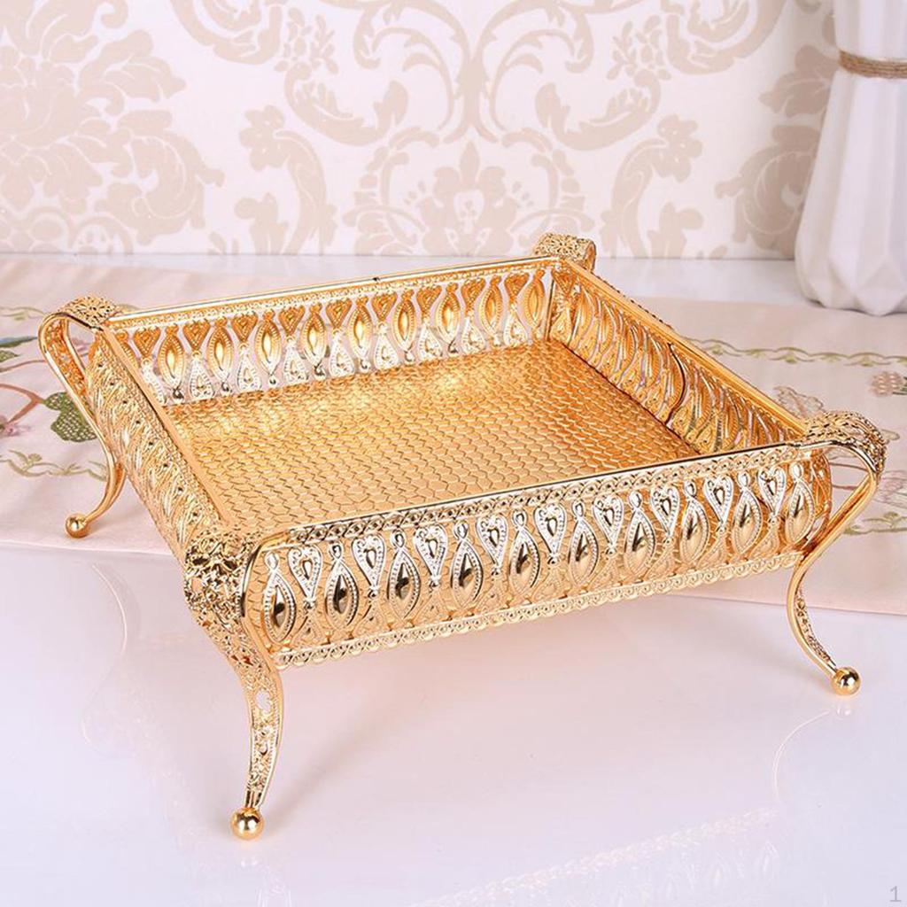 Plate Bowl, Metal Tray and Storage Holder, Candy Container, for Home Party Decor