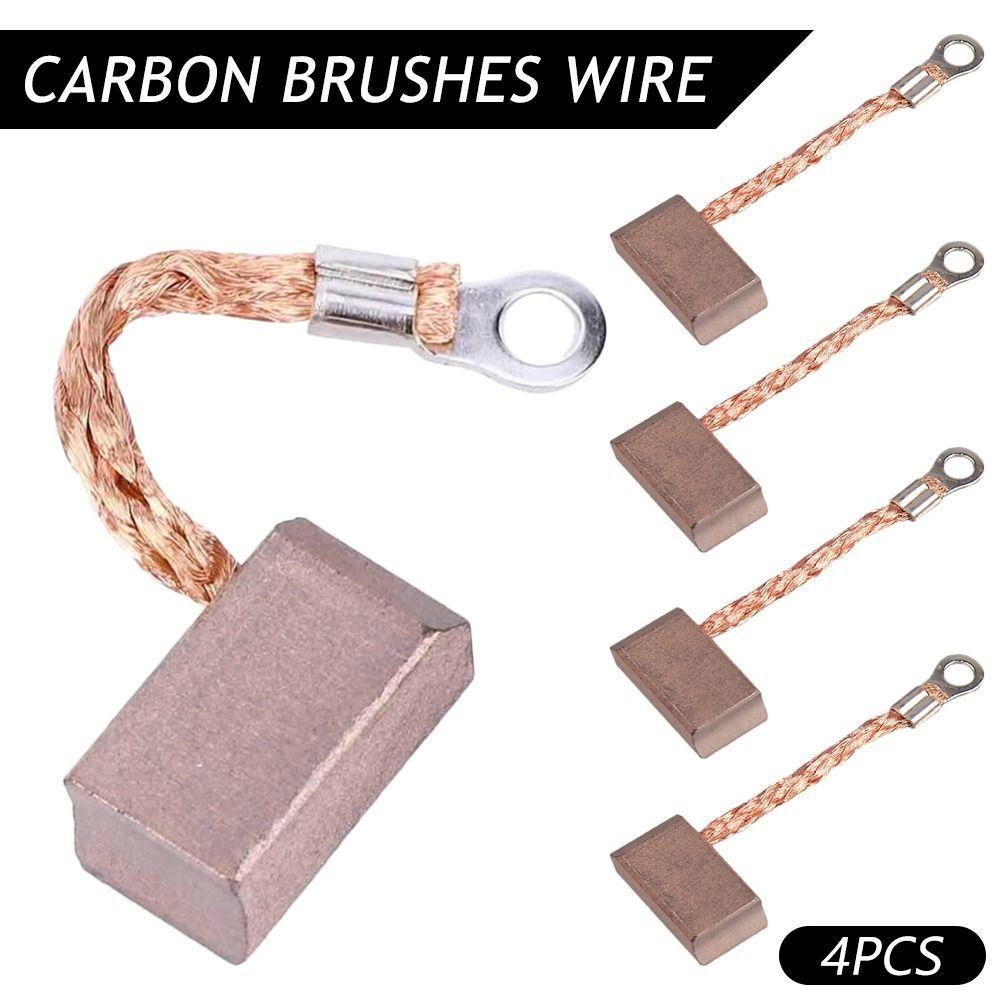 4Pcs Carbon Brushes Wire Generic Leads Generator High Quality Portable Electric Motor Brush Replacement Practical Hand Tools