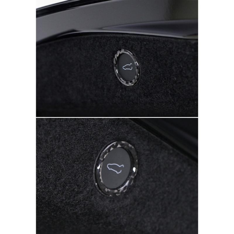 High Performances Carbon Fiber Car Trunk Button Cover Automotive Interior Sticker Trunk Button Rings Suitable for Auto