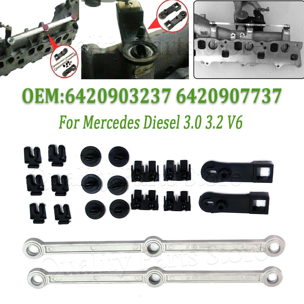 Nuovo Collettore di Aspirazione in Alluminio Flap di Turbolenza Bielle di Collegamento Kit di Riparazione Auto Per Mercedes Benz OM642 6420903237 6420907737