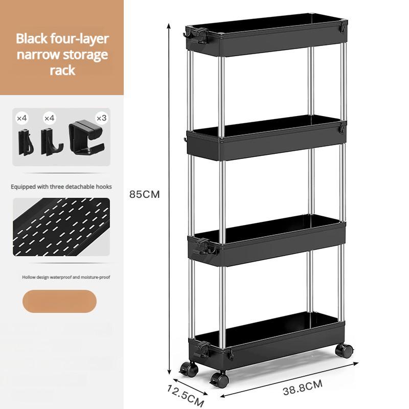 Household goods department store floor storage trolley universal wheel mobile rack kitchen bathroom multi-layer storage rack