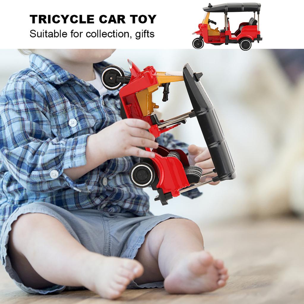 Alloy Tricycle Car Model Highly Simulation Children Vehicles Toy with Sliding FunctionRed