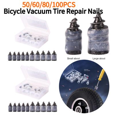 50-100PCS Bicycle Vacuum Tire Puncture Repair Nail Motorcycle Tubeless Rubber Nails for Bicycle Car Eectric Car Repair Kits