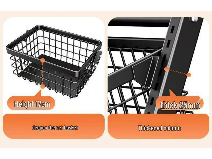 Multifunctional Storage Rack: Kitchen Vegetable, Snack, and Fruit Basket with Multi-layered, Partitioned Design for Living Room or Bedroom.