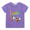 Zig and Sharko Children's 100%Cotton Cartoon Print T-shirt Cute Boys Girls Fashion Short Sleeve Casual Kids Tops Summer Toddler